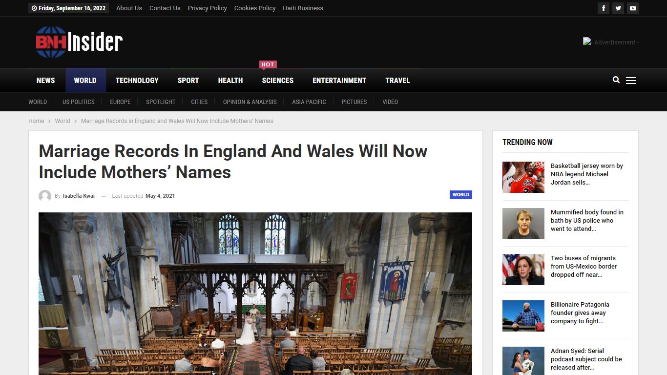 Marriage Records in England and Wales Will Now Include Mothers’ Names